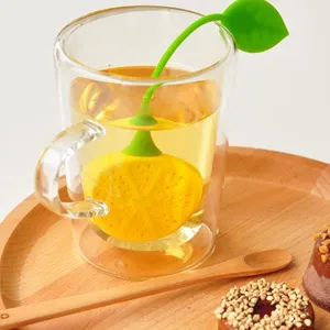 Silikon Zitronen Tee-Ei kreativer süßer Obst-Tee-Filter für lose Teeblätter Tassen