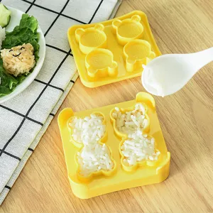 Mini cartoon bear rice ball mold, cute DIY sushi kitchen tool for shaping cute rice food easily.