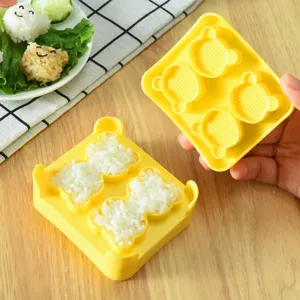 Cute mini bear rice mold kitchen DIY sushi tool for making lovely animal shaped rice balls.