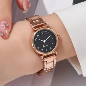 Orologio al Quarzo da Donna Cinturino in Acciaio Inossidabile Quadrante Tondo Quadrato Minimalista Business Gioielli Regalo