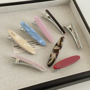 Handgefertigte Frankreich Acetat Haarklammer Elegante Marmor Schnabelclip Minimalistische Alligator Clip Für Damen Süßer Haarschmuck