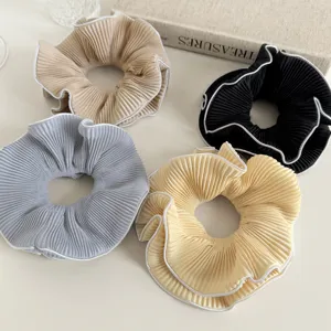 Set van grote geplooide haarelastiekjes met volants in Koreaanse stijl, elegante accessoires