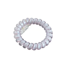 Translucent purple telephone wire hair tie, sweet candy color for simple daily ponytail hair.