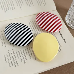 Niedliche geometrische ovale Haarklammern Set, bunte gestreifte Spangen für tägliches Styling.
