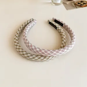 Serre-tête en tissu écossais style coréen joli cerceau à cheveux mignon accessoires