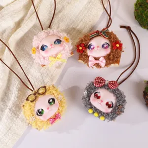 Mignon pendentif poupée en peluche animal dessin animé charm sac décoration voiture cadeau