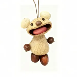 Handgemaakte natuurlijke notenomhulsel tas hanger plant zaad schattige poppen decoratie