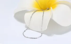 Detailed shot of a delicate S925 silver O-chain necklace, minimalist jewelry piece.