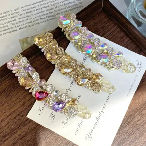 Crystal butterfly banana hair clip vertical claw clip elegant hair accessories for women