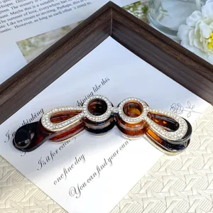 Exquisite rhinestone banana hair clip vertical ponytail clip elegant crystal hair accessories