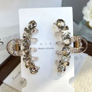 Mini Hair Claw Clips Acrylic Rhinestone Artificial Pearl Bowknot Hairpins Small Bangs Clips Side Hair Clips For Women Hair Accessories