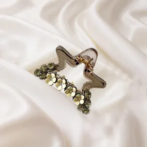 Pince à cheveux en étoile avec délicates fleurs strass pour des coiffures élégantes.