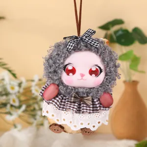 Mignon pendentif de poupée en cosse de haricot, ornement suspendu créatif pour voiture et salon.