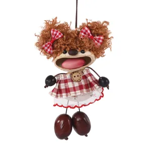 Handmade natural nut shell doll pendant cute creative hanging ornament for bag or wind chime