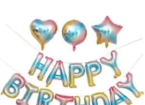 Ballons aluminium lettres dégradé 16 pouces joyeux anniversaire décoration fête accessoires