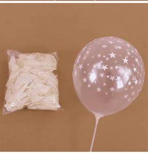 Ballons en latex transparents avec etoiles pour fete mariage decoration, 12 pouces 2.8g