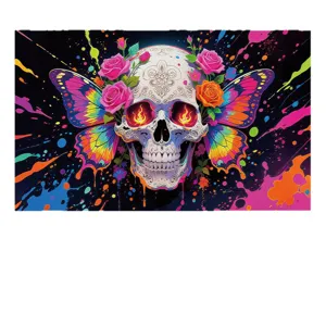 Halloween Totenkopf Schmetterling Wandteppich gruselig Wandbehang Hintergrund Deko Kunst