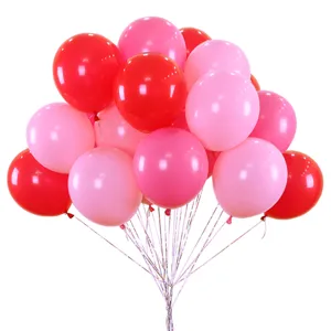 Ballons en latex rouge et rose lot de decoration pour fete mariage et anniversaire