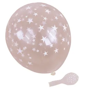 Ballon en latex de 12 pouces avec imprime etoile, decoration de fete transparente pour mariage.