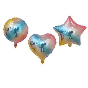 Ensemble de ballons en aluminium dégradé coloré, idéal pour mariage, anniversaire et fête.