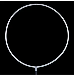 White circular balloon arch stand frame detail, perfect for party, birthday and wedding decor.