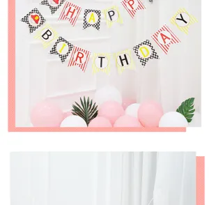 Kids birthday party decoration banner, cute cartoon design, thick paper material for celebration.