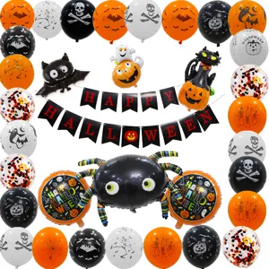 Halloween ballon set spin spook pompoen aluminium folie ballons feest decoratie