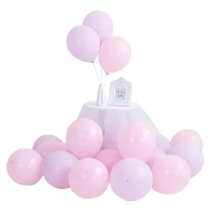Set di palloncini in lattice macaron rosa e viola per feste di compleanno e matrimoni.