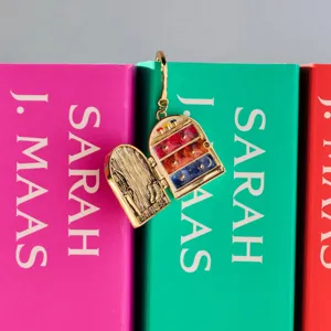Gouden magische boek medaillon hanger ketting fantasie emaille sieraden cadeau