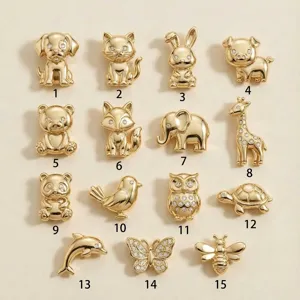 Pendentifs animaux dorés strass DIY bijoux 15 styles accessoires mignons détails