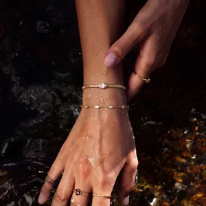 Roestvrij staal 18K goud verguld markies zirkoon slangketting armband detail mode