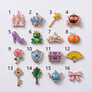 Sprookjes prinses DIY bedels set, geëmailleerd metaal legering hanger voor ketting en armband.