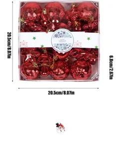 Set kokkines christoygenniatikes mpales apo plastiko diadkosmisi gia dentro