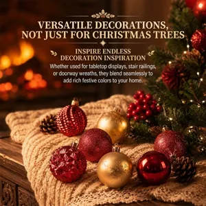 Christmas bauble decoration set for holiday tree ornament home decor tabletop display items