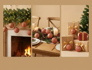 Vintage Christmas balls set 8cm decorative hanging ornaments for holiday home party decor