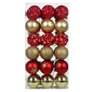 Bolas de Navidad set 36 piezas 6cm adornos irrompibles para arbol de navidad rojo