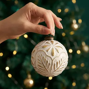 Vintage Christmas tree ball ornament 8cm retro hanging bauble for holiday tree decor