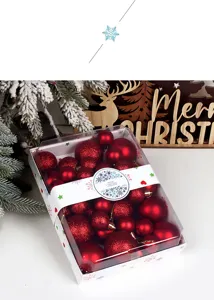 Christmas ornament balls set 26pcs red shatterproof holiday tree hanging decorations.