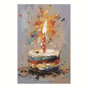 Telón de fondo de pastel de cumpleaños al óleo para decoración de fiesta de bebé