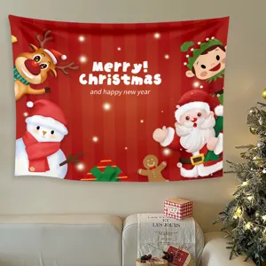 Arazzo da parete natalizio decorazione festa in casa tessuto di sfondo rosso festivo