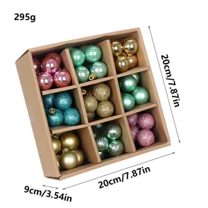 Christmas ball set, 99pcs mixed color plastic hanging ornaments for holiday tree decor.