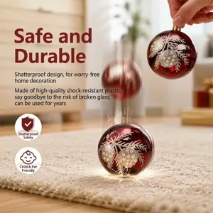 Bola de navidad irrompible con diseño de piña con purpurina para decoracion