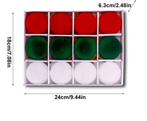 Geflokte kerstballen 12 stuks doos 6cm rood groen wit hangende ornamenten voor de kerstboom