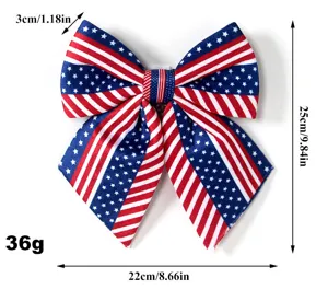 US Independence Day patriotic flannel bow door hanging decoration red white blue stars