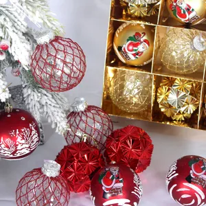 Weihnachtsbaum Christbaumkugeln Set 8cm 9Stk dekorative Hängeornamente für Feiertag Party Deko