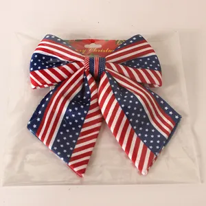 American Independence Day velvet bow wall hanging patriotic red white and blue holiday decor