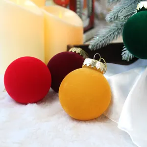 Gevlokte kerstballen set voor boom hangende decoratie, feestelijke vakantie huisornamenten