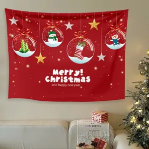 Arazzo di Natale decorazione murale per festa sfondo con bellissimo design di pupazzo.