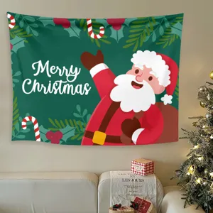Arazzo di Natale appendiabiti da parete decorazione festa simpatico Babbo Natale sfondo casa