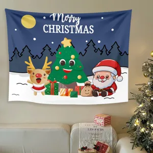 Arazzo di Natale appendiabiti da parete decorazione festa di festa simpatico cartone animato Bab